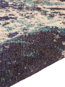 Alfombra de pelo corto de diseño Celestial, Parte superior: 100% polipropileno, Reverso: yute, Tonos beige y azules, An 160 x L 220 cm (Tamaño M)