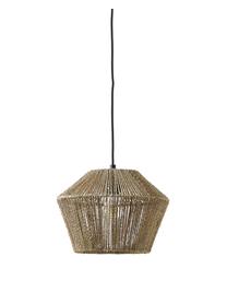 Lampada a sospensione in corda di canapa intrecciata Mira, Baldacchino: metallo, verniciato a pol, Paralume: corda di canapa, metallo, Marrone, Ø 30 x Alt. 22 cm