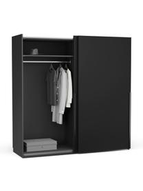 Modulaire schuifdeurkast Leon, 200 cm breed, diverse varianten, Zwart, Basis interieur, B 200 x H 200 cm