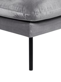 Tabouret de canapé en velours avec pieds en métal Moby, Velours gris, larg. 78 x haut. 48 cm