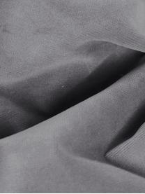 Tabouret de canapé en velours avec pieds en métal Moby, Velours gris, larg. 78 x haut. 48 cm