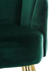 Poltrona in velluto Helle, Rivestimento: velluto (poliestere) Il r, Piedini: metallo verniciato a polv, Velluto verde scuro, Larg. 65 x Prof. 65 cm