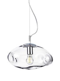 Pendelleuchte Amora aus transparentem Glas, Lampenschirm: Glas, Baldachin: Metall, gebürstet, Transparent, Chrom, Ø 35 x H 20 cm