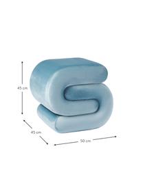 Sgabello in velluto Merle, Rivestimento: velluto di poliestere Il , Rivestimento: schiuma, Struttura: legno massiccio di eucali, Velluto azzurro, Larg. 50 x Alt. 45 cm