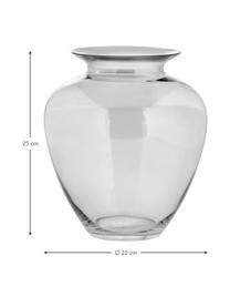 Mundgeblasene Glas-Vase Milia, Glas, Grau, transparent, Ø 22 x H 25 cm
