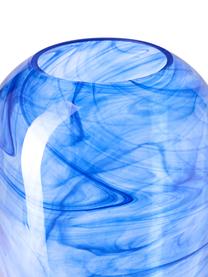 Jarrón de vidrio soplado artesanalmente Helvi, Vidrio, Azul semitransparente, Ø 20 x Al 30 cm