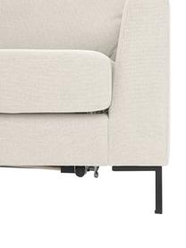 Rozkładana sofa narożna Luna (3-osobowa), Tapicerka: 100% poliester, certyfika, Stelaż: lite drewno bukowe, drewn, Nogi: metal galwanizowany, Beżowa tkanina, S 270 x G 184 cm, lewostronna