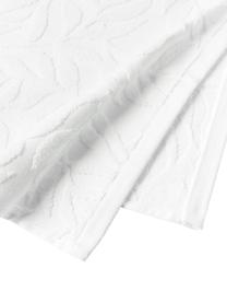 Komplet ręczników z bawełny Leaf, 3 elem., Biały, Komplet z różnymi rozmiarami