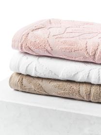 Set de toallas de algodón Leaf, 3 uds., Blanco, Set de diferentes tamaños