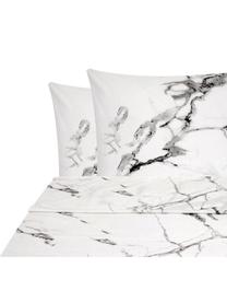 Sábana encimera de percal Malin, Blanco estampado, Cama 150/160 cm (240 x 270 cm)
