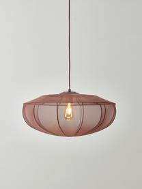 Lampada a sospensione in tessuto intrecciato Beau, Paralume: tessuto, Struttura: metallo verniciato a polv, Baldacchino: metallo verniciato a polv, Rosso ruggine, Ø 60 x Alt. 150 cm