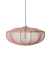 Lampada a sospensione in tessuto intrecciato Beau, Paralume: tessuto, Struttura: metallo verniciato a polv, Baldacchino: metallo verniciato a polv, Rosso ruggine, Ø 60 x Alt. 150 cm