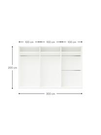 Armoire modulaire à portes battantes Charlotte, larg. 300 cm, plusieurs variantes, Blanc, Basic Interior, hauteur 200 cm