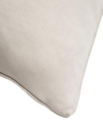 Housse de coussin en tissu bouclé avec bordure passepoilée Dotty, Blanc crème, larg. 45 x long. 45 cm