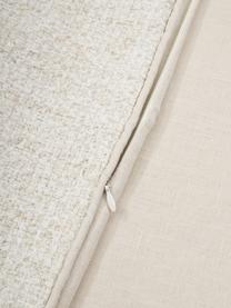 Federa arredo in bouclé con bordino Dotty, Retro: 100% lino, Bianco crema, Larg. 45 x Lung. 45 cm