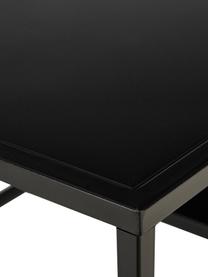 Metalen salontafel Neptun met plank in zwart, Gepoedercoat metaal, Zwart, B 90 cm x H 45 cm