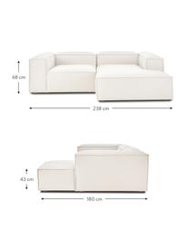 Canapé d'angle modulable beige Lennon, Tissu beige, larg. 238 x prof. 180 cm