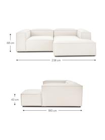 Divano angolare componibile Lennon, Rivestimento: 100% poliestere Con 115.0, Struttura: legno di pino massiccio, , Piedini: plastica, Tessuto beige, Larg. 238 x Prof. 180 cm, chaise-longue a destra