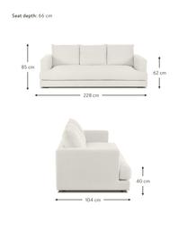 Sofa Tribeca (3-osobowa), Tapicerka: 100% poliester Dzięki tka, Stelaż: lite drewno sosnowe, Nogi: lite drewno bukowe, lakie, Beżowa tkanina, S 228 x G 104 cm