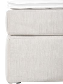 Boxspringbett Enya ohne Kopfteil, Matratze: 5-Zonen-Taschenfederkern, Füße: Kunststoff, Webstoff Greige, 140 x 200 cm, Härtegrad H2