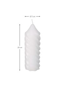 Vela pilar grande Spiral, Cera, Blanco, Ø 7 x Al 20 cm