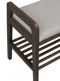 Polsterbank Inverness mit Ablage aus Eichenholz, Bezug: Stoff, Gestell: Eichenholz, Stoff Beige, Eichenholz, B 75 x H 55 cm