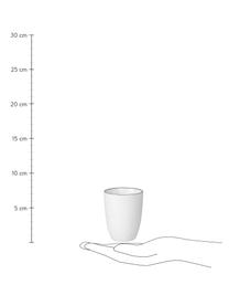 Tazas de café expresso artesanales de porcelana Salt, 4 uds., Porcelana, Blanco crudo con borde negro, Ø 6 x Al 8 cm, 100 ml