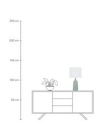 Grande lampe à poser en céramique Nizza, Vert sauge, blanc, Ø 33 x haut. 60 cm