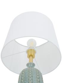 Lampada da tavolo grande in ceramica Nizza, Paralume: tessuto, Base della lampada: ceramica, metallo ottonat, Verde salvia, Ø 33 x Alt. 60 cm