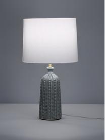 Grote keramiek tafellamp Nizza in saliegroen, Lampenkap: textiel, Lampvoet: keramiek, Saliegroen, Ø 33 x H 60 cm