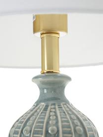 Grande lampe à poser en céramique Nizza, Vert sauge, blanc, Ø 33 x haut. 60 cm