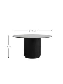 Okrągły stół do jadalni z marmurowym blatem Erie, Blat: marmur, Czarny, Ø 140 x W 76 cm