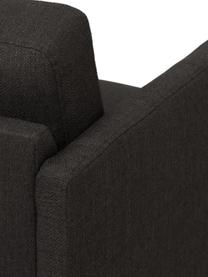 Fauteuil avec pieds en métal Fluente, Tissu gris foncé, larg. 74 x prof. 85 cm