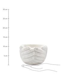 Dekoschale Hands aus Marmor, Marmor, Weiß, Ø 15 x H 10 cm