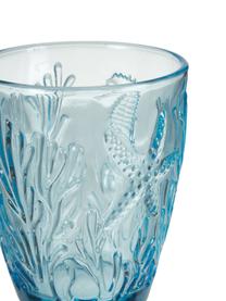 Verre à eau embossages corail Pantelleria, 6 élém., Verre, Tons bleus, Ø 9 x haut. 10 cm
