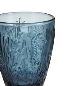 Verre à eau embossages corail Pantelleria, 6 élém., Verre, Tons bleus, Ø 9 x haut. 10 cm