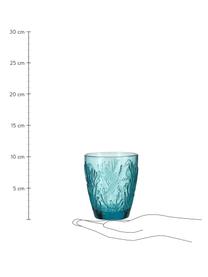 Verre à eau embossages corail Pantelleria, 6 élém., Verre, Tons bleus, Ø 9 x haut. 10 cm