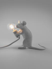 Malá dizajnová stolová lampa Mouse, Biela, Š 5 x V 13 cm