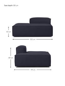 Modul šezlong Lennon, Tmavomodrá, Š 150 x V 68 cm, s operadlom napravo