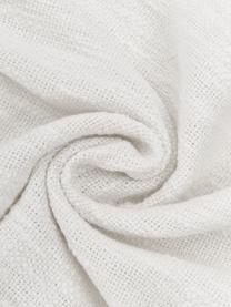Baumwolldecke Toly in Cremeweiß mit Fransen, 100% Baumwolle, Cremeweiß, B 130 x L 170 cm