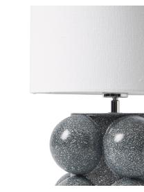 Malá keramická stolní lampa Baal, Bílá, modrošedá, Ø 30 cm, V 44 cm