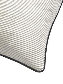 Gewebte Samt-Kissenhüllen Carter in Cremeweiß mit strukturierter Oberfläche, 2 Stück, 88 % Polyester, 12 % Nylon, Weiß, B 45 x L 45 cm