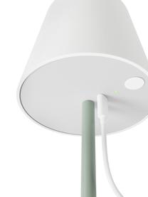 Dimmbare Tischlampe Fausta mit USB-Anschluss, Lampenschirm: Kunststoff, Lampenfuß: Metall, beschichtet, Grün, Weiß, Ø 13 x H 37 cm