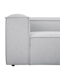 Canapé d'angle modulable 4 places avec pouf Lennon, Tissu gris clair, larg. 327 x prof. 207 cm