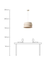 Pendelleuchte Nyla mit asymmetrischem Lampenschirm, Lampenschirm: Leinen, Baldachin: Metall, pulverbeschichtet, Beige, Ø 45 x H 45 cm