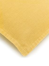 Federa in lino giallo Lanya, 100% lino, Giallo, Larg. 50 x Lung. 50 cm
