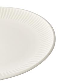 Vajilla con relieves Zabelle, 4 comensales (12 pzas.), Gres, Blanco crema, beige, Set de diferentes tamaños