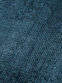 Alfombra redonda artesanal de viscosa Jane, Parte superior: 100% viscosa, Reverso: 100% algodón, Azul oscuro, Ø 150 cm (Tamaño M)