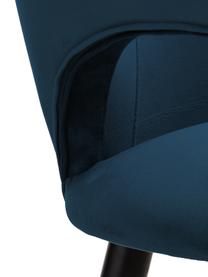 Fluwelen armstoel Rachel, Bekleding: fluweel (hoogwaardig poly, Poten: metaal, gepoedercoat, Fluweel donkerblauw, B 55 x D 62 cm
