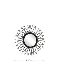 Rundes Wandspiegel-Set Noemi mit schwarzen Metallrahmen, 3-tlg., Rahmen: Metall, beschichtet, Spiegelfläche: Spiegelglas, Schwarz, Ø 27 x T 2 cm